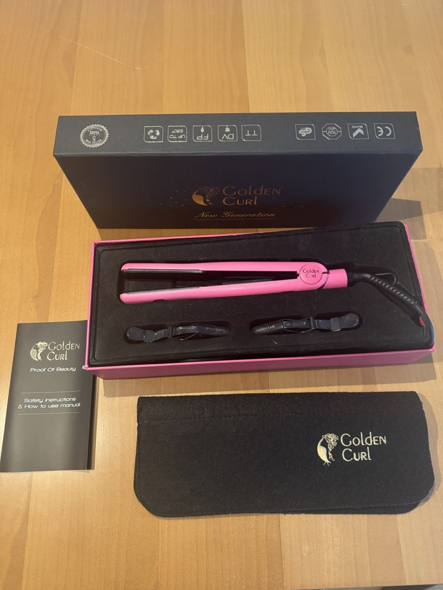 Lockenstäbe & Haarglätter: Golden Curl Glätteisen in Rosa – Gebraucht aus Olten von bir_k96n 1