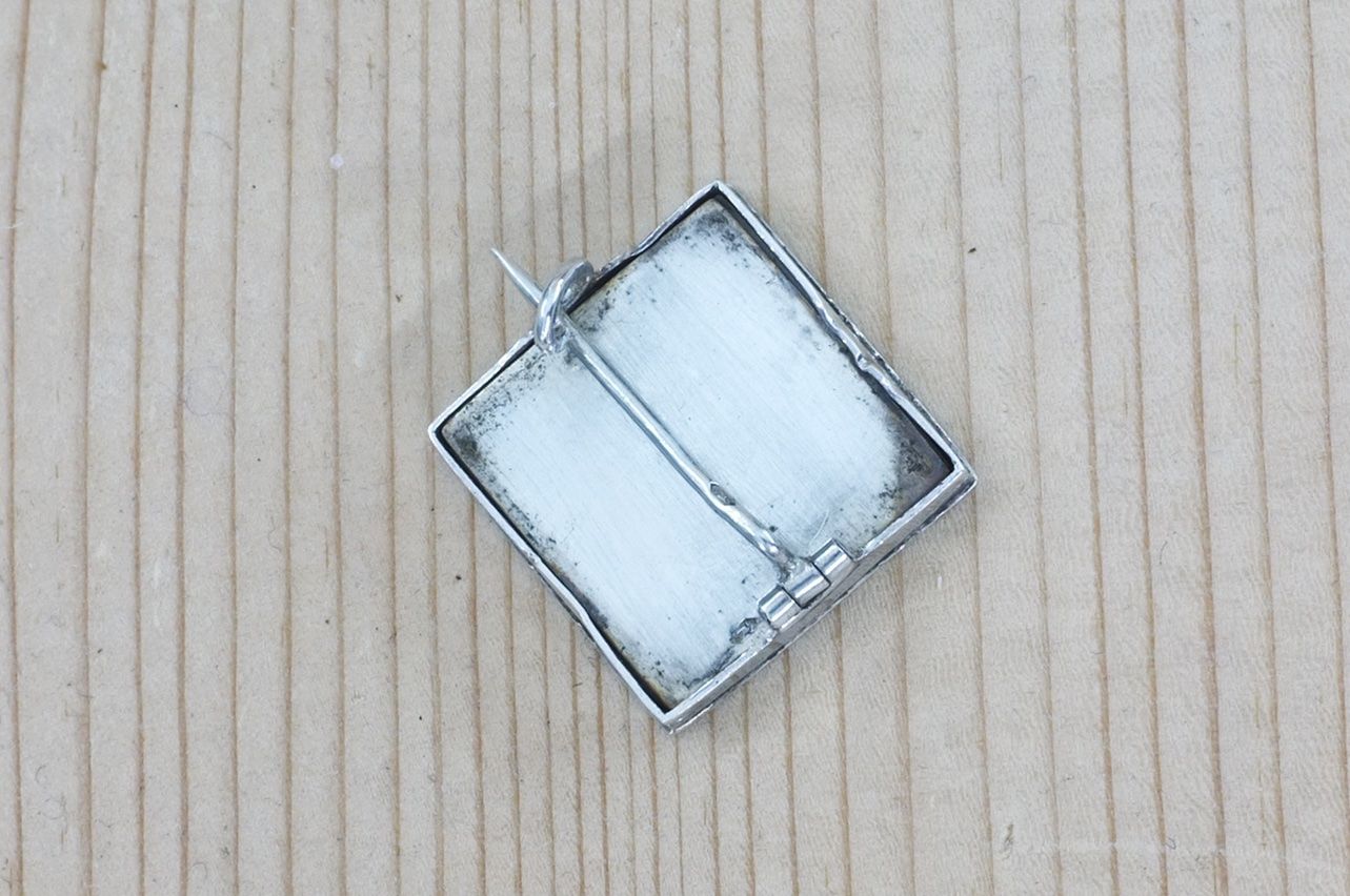 Broschen & Nadeln: Brosche, Silber, Schmuck-Bilderrahmen, Gobelin, antik, 1930 – Gebraucht aus Basel von si-belle 4