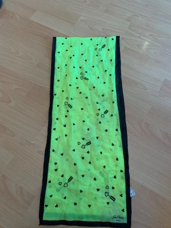 Joli foulard jaune fluo vintage Guy Renoir