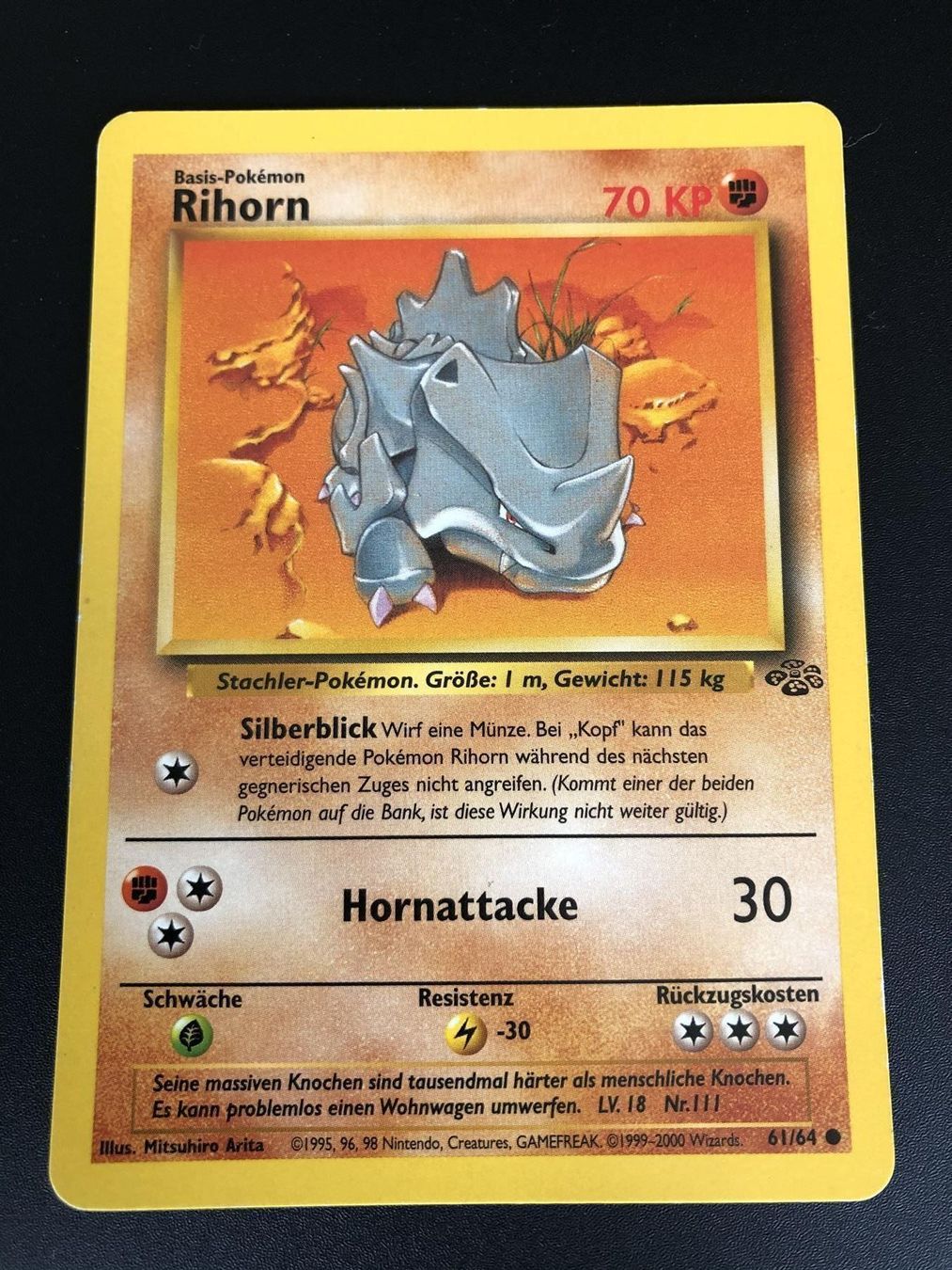 Pokémon Carte collezionabili: Rihorn Dschungel Set 61/64 – Usato da Windisch venduto da sevenless91