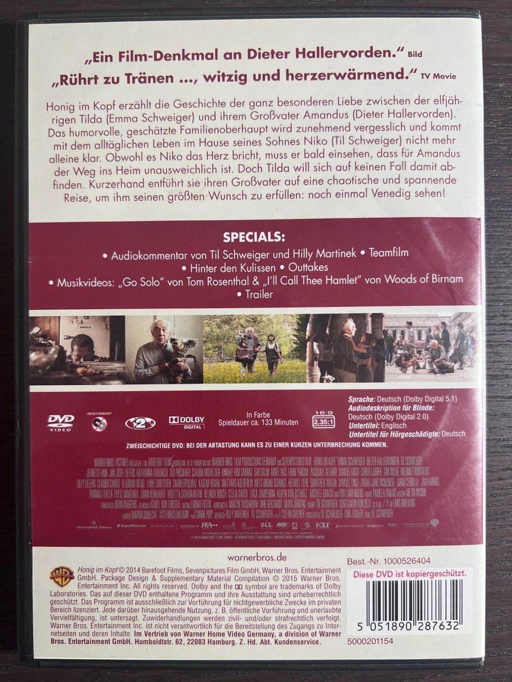 Tutti i DVDs: Honig im Kopf – Usato da Zürich venduto da FilmFreunde 1