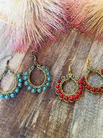 Messing Ohrhänger mit Beads - boho- gipsy- ethnic style