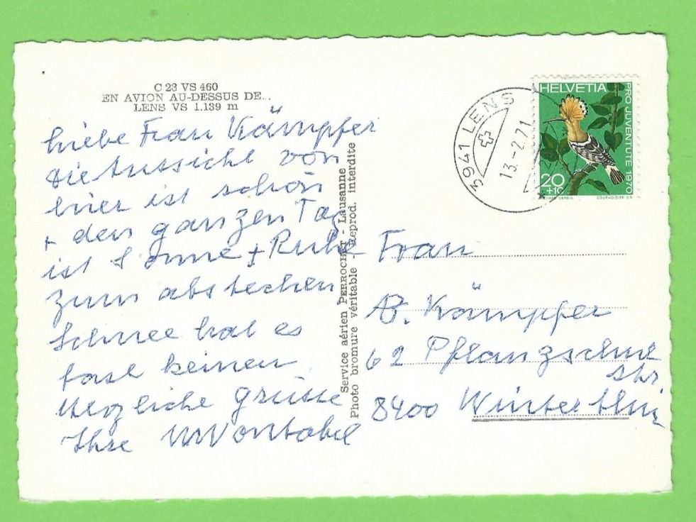 Cartoline postali: Lens VS – Usato da Zürich venduto da t24_de 1