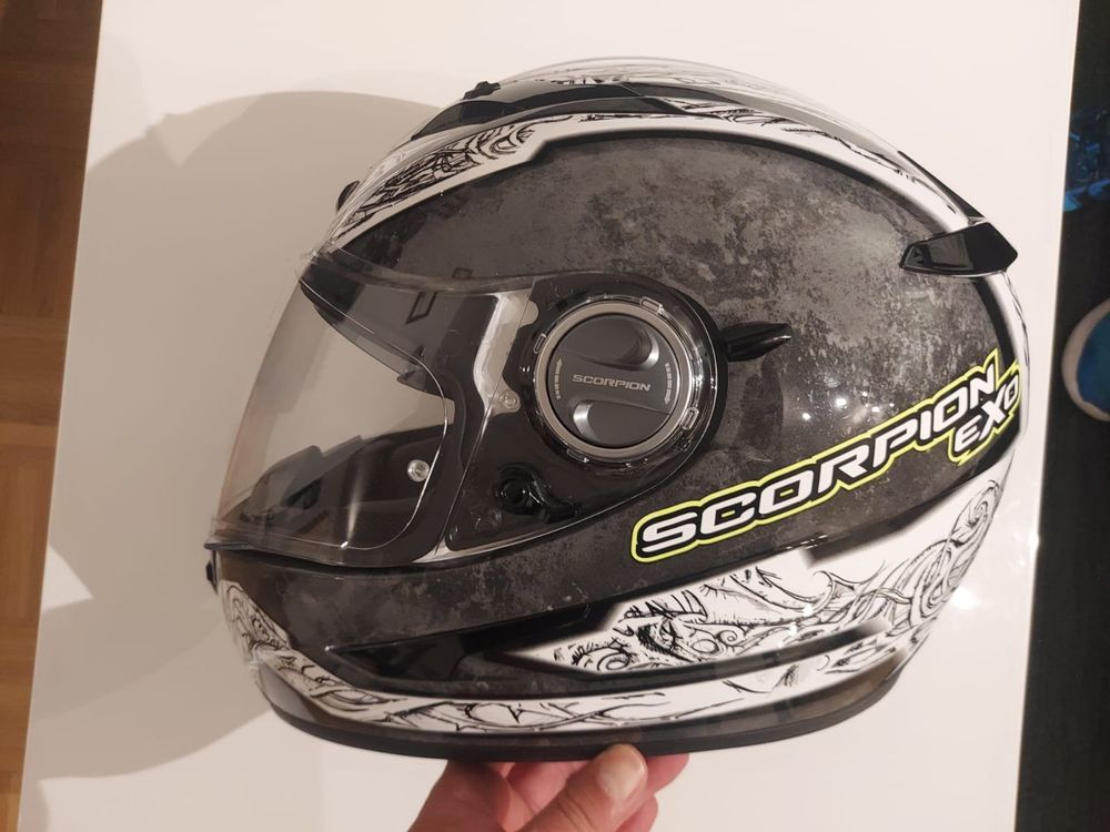 Casques & visières: Marmormustert Scorpion Exo Helm, Grösse M (58) – Neuf (Voir description) à Naters par Bolo 1
