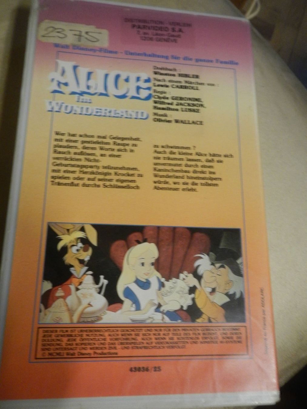 Tutti i VHS: Alice im Wunderland  Walt Disney – Usato da Bronschhofen venduto da happynews2018 1