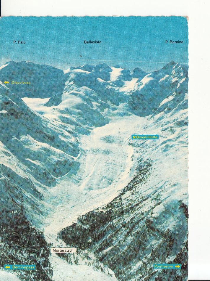 Cartoline postali: Diavolezza Flugaufnahme ca. 1970 – Usato da Bürglen TG venduto da StampGraf