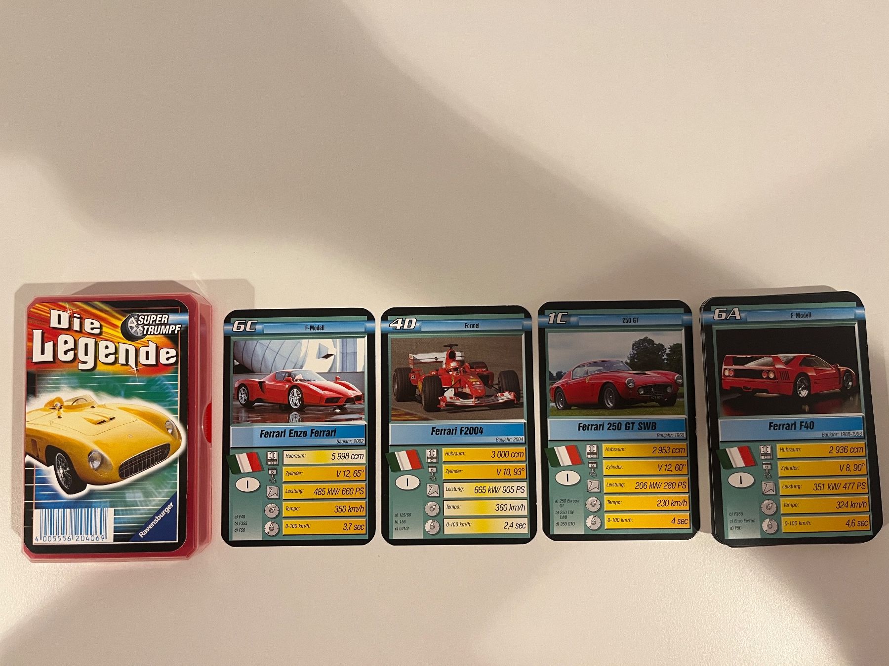 Ravensburger Spiele: Super trumpf Die Legenden Quartett Ferrari – Gebraucht aus Ernetschwil von Thies.Ray