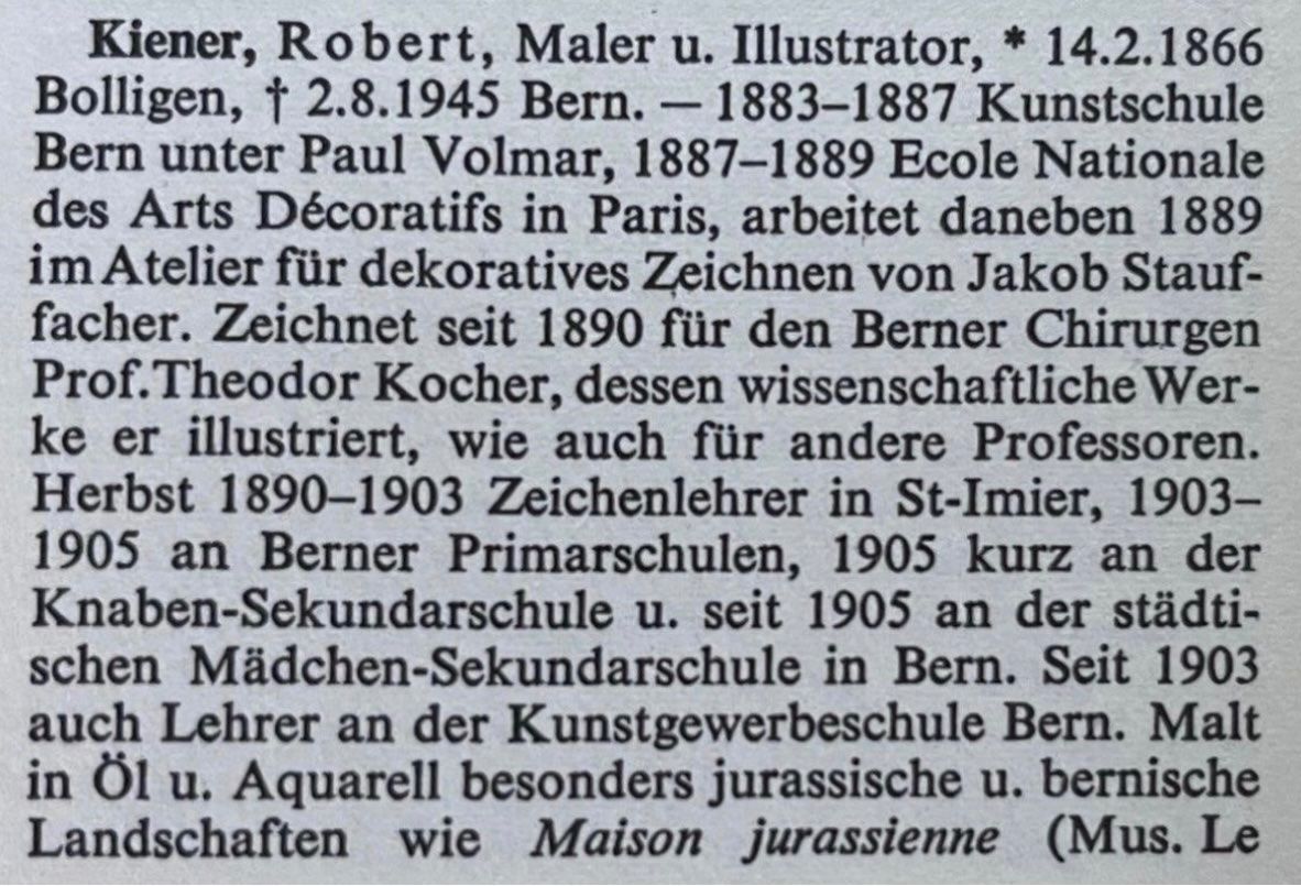 Dipinti: Kiener Robert (1866-1945) – Usato da Grosshöchstetten venduto da Perle1951 4
