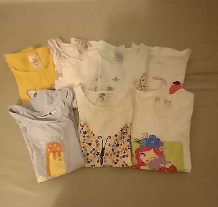 Mädchen T-Shirt Set Grösse 116, bunt, gebraucht