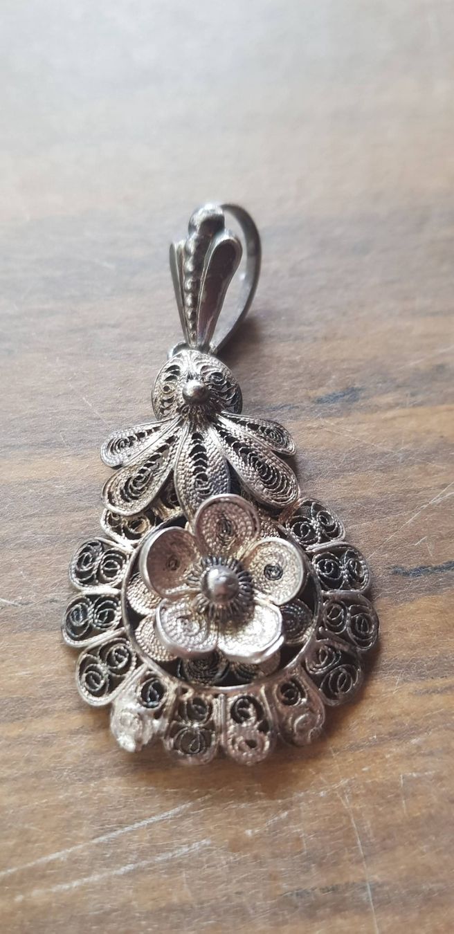 Anhänger: Anhänger Jugendstil antik - Blüte Silber – Gebraucht aus Mörschwil von wunderkiste44 3