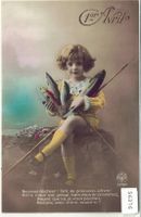 1. April - Mädchen mit Fischkorb - coloriert
