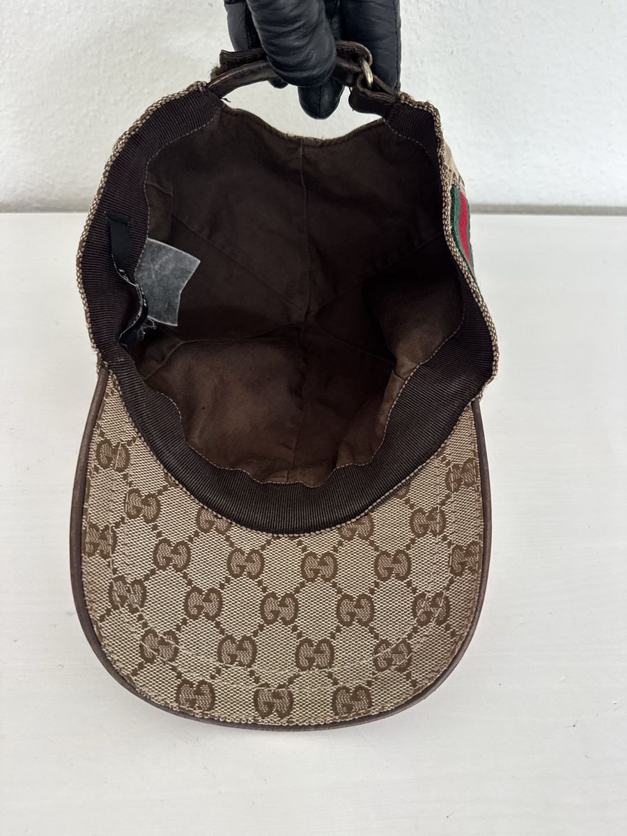 Gucci Copricapi, berretti & cappellini: Gucci Canvas Baseball Cap Monogram Brown Red Green Stripe  – Usato da Versoix venduto da Bazanchiklovalova 4