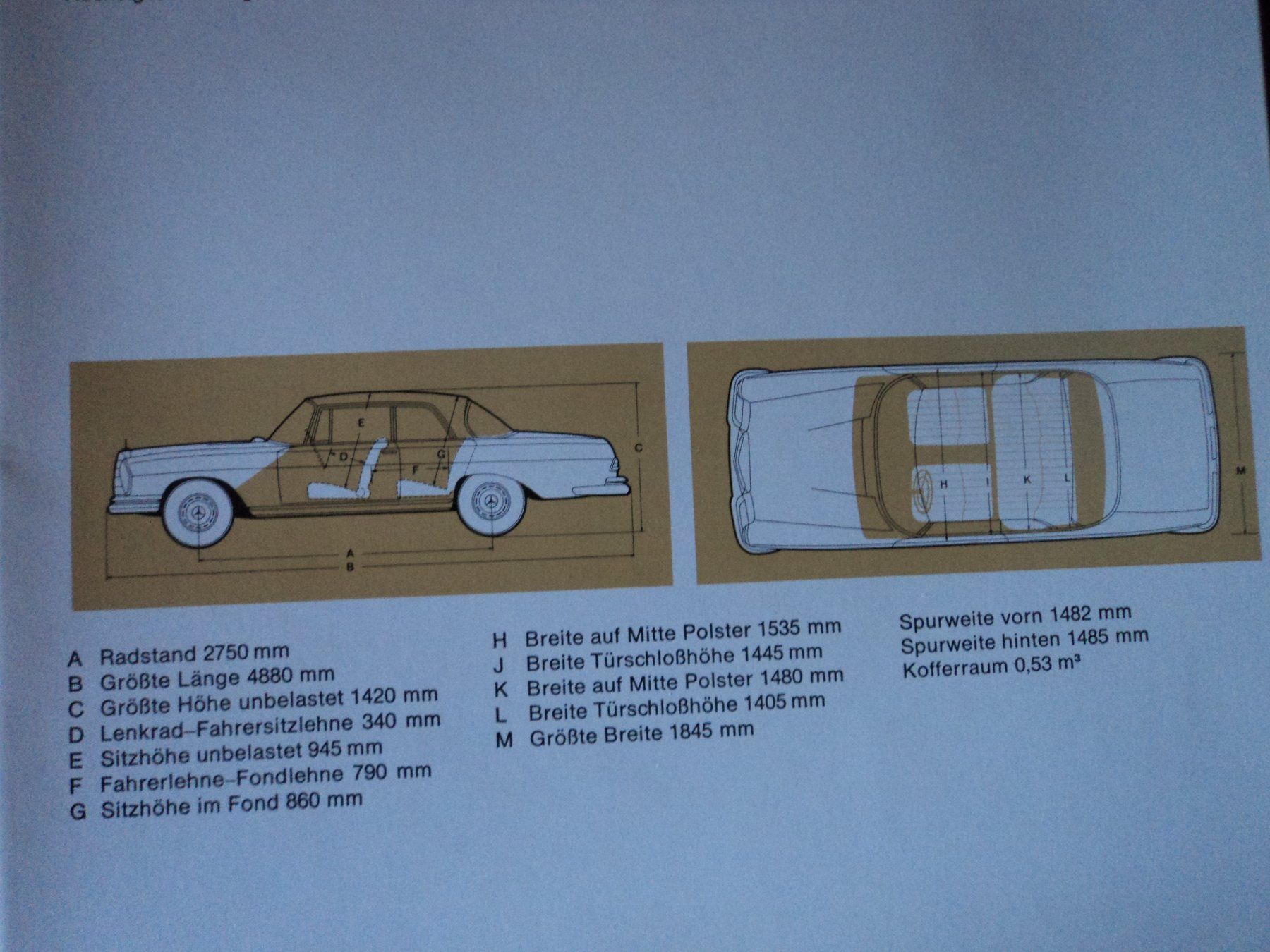 Mercedes-Benz Documenti: Prospekt Tech Daten Mercedes-Benz 250SE 1960er – Usato da Schwarzenburg venduto da modelCARama