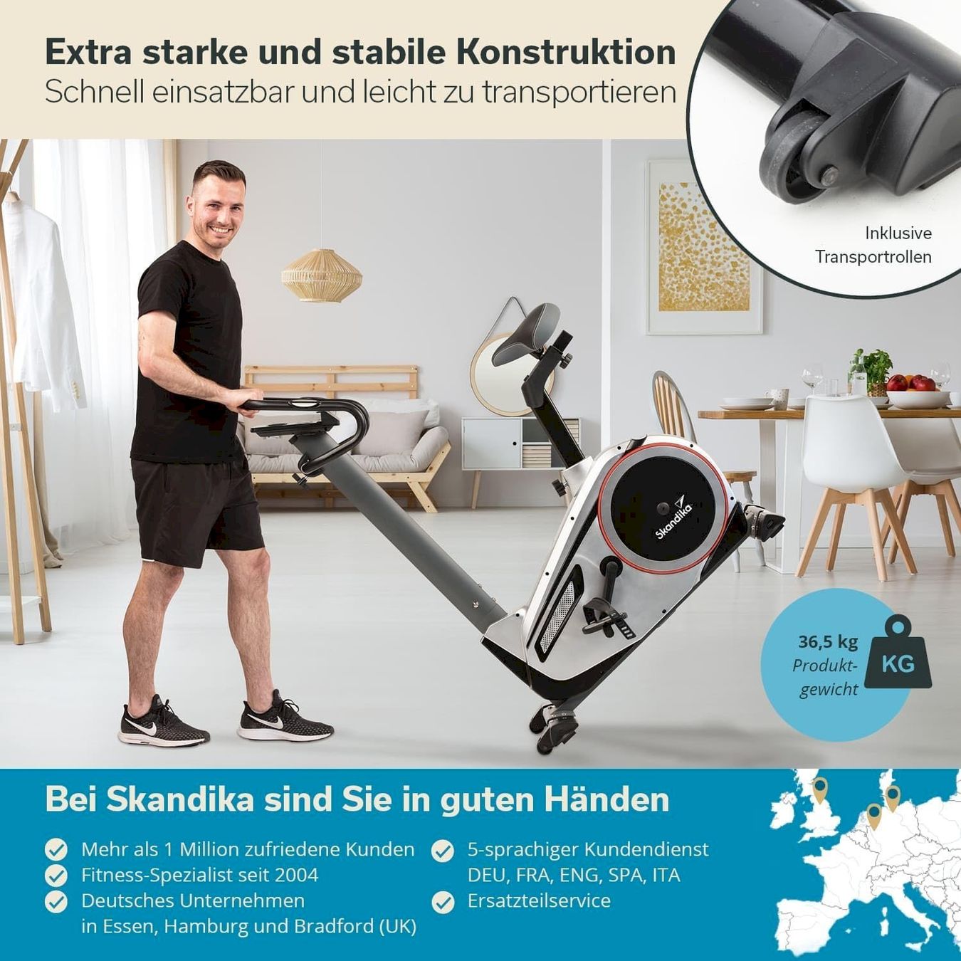 Vélos d'appartement: Skandika Morpheus Ergometer silber – Neuf avec emballage d'origine à Bottighofen par zaap 1