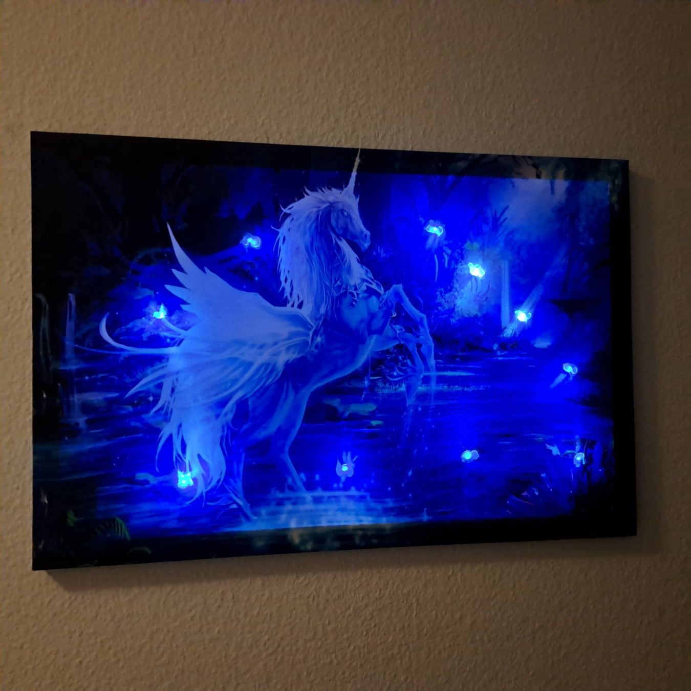 Foto & Immagini: Einhorn Pegasus Neon blue LED Bild – Nuovo e nell'imballaggio originale da Kilchberg ZH venduto da ruedi34 1