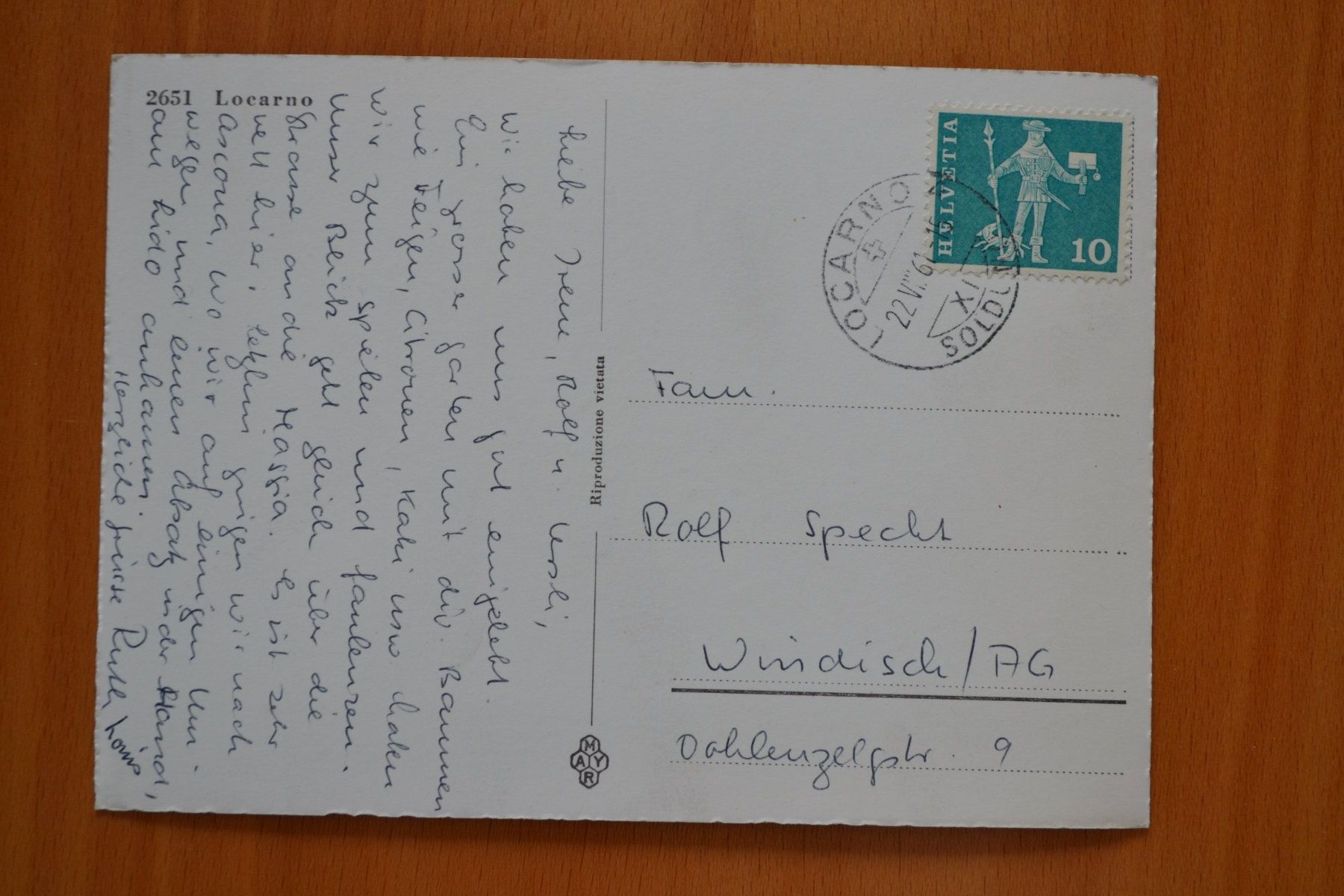 Cartoline postali: AK Locarno TI – Usato da Beinwil am See venduto da kajak55 1