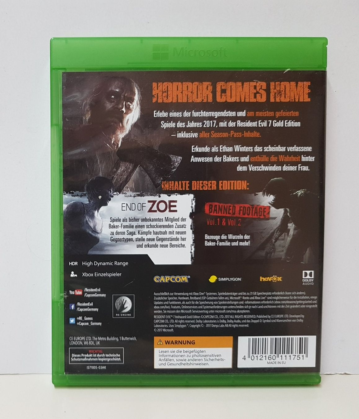 Microsoft Spiele: Resident Evil 7 Biohazard Gold Edition  XB One – Gebraucht aus Schüpfheim von Games_Spielkonsolen 1