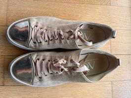 Sneaker AGL Damen beige Grösse 38,5 Lederrose Goldoptik