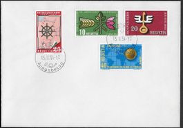 1954 Werbe FDC Serie Nr. 316-319 ERSTTAG BERN TOP ab 1.-