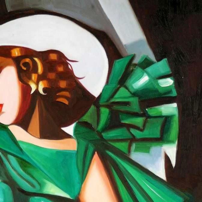Reproduktionen & Neuware: Lempicka - Mädchen in Grün mit Handschuh – Neu (gemäss Beschreibung) aus Larnaca von KunstDepot24 3