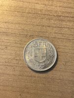 Seltene 5 Franken Silber Münze Jahrgang 1948