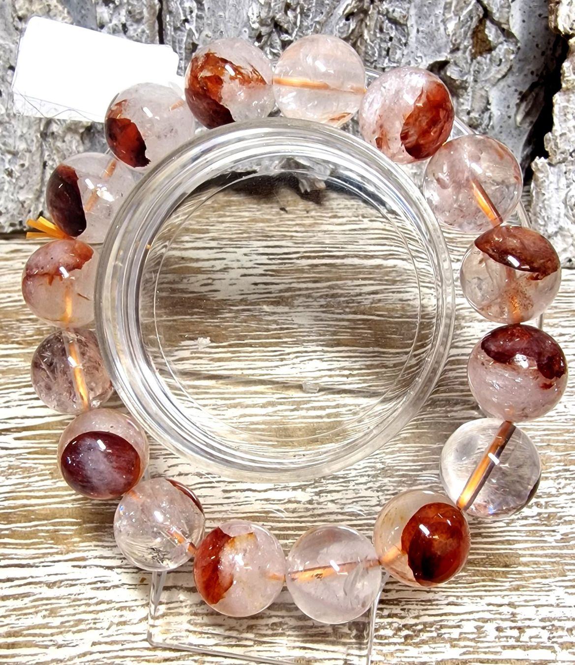 Mineralien & Heilsteine: Feuerquarz Armband 13.1mm Kugelgrösse – Neu (gemäss Beschreibung) aus Matzingen von Shay_Crystalz