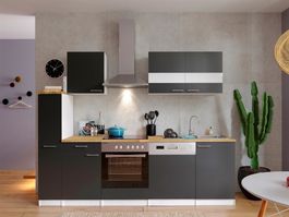 123 Küchenzeile Singleküche 250cm W/G - Küche Einbauküche