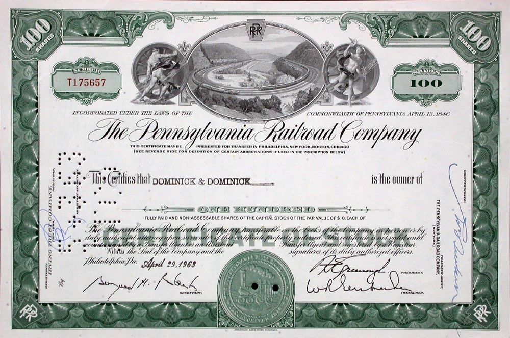 Dokumente: Pennsylvania Railroad Company - 1966 – Gebraucht aus Solothurn von Sgasche