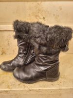 Mädchenstiefel Gr. 30 Leder schwarz gefüttert Winterstiefel