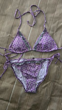 🏷 Bruno Banani Bikini - 36 - lila gemustert