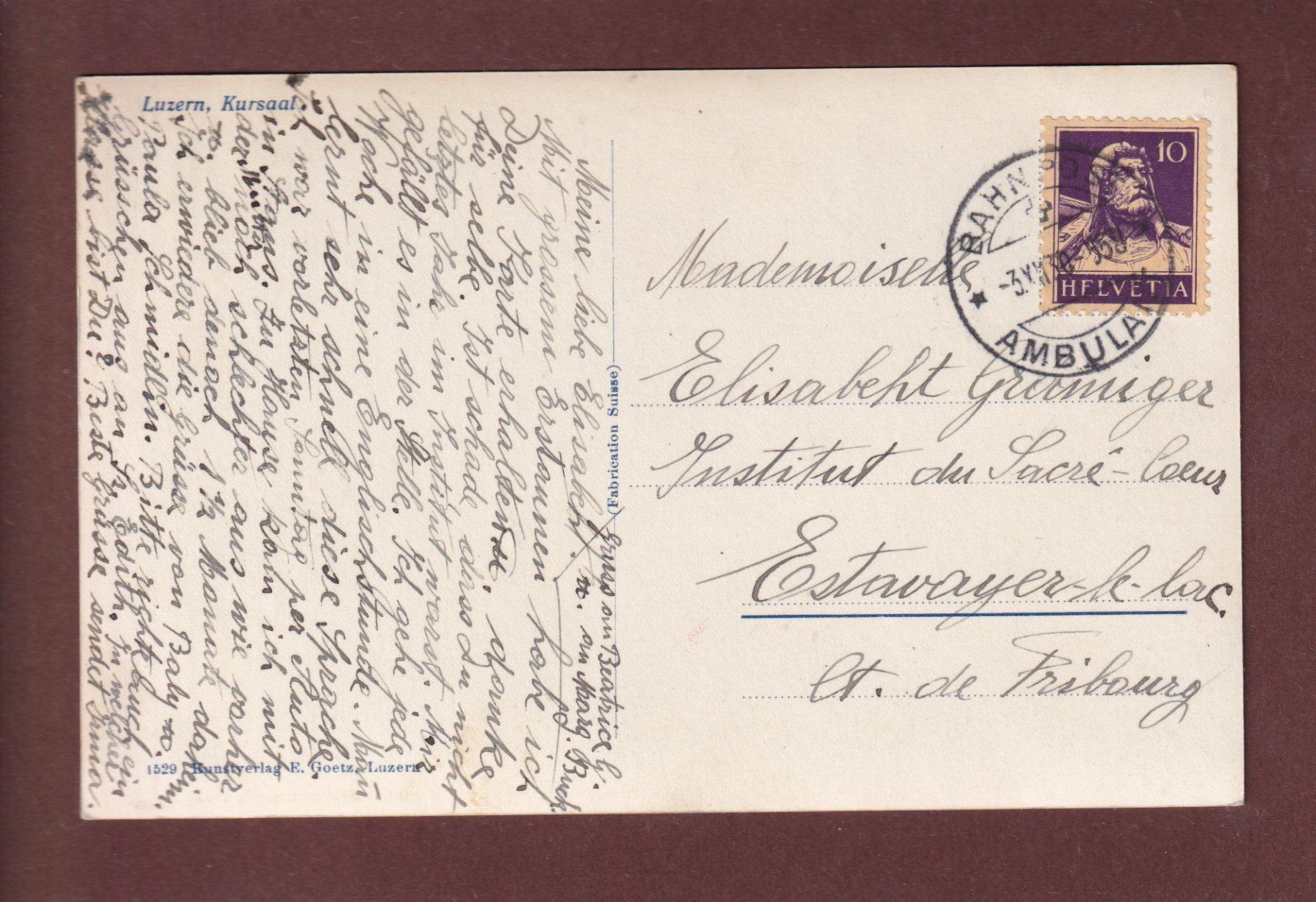 Cartes postales: LUZERN - Kursaal - 1930 – D'occasion à Pully par nicecards-shop 1
