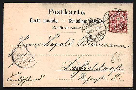 Cartoline postali: Lucerne, Hotel Schweizerhof, Hall, Innen – Usato da Berlin venduto da bartko-reher 1