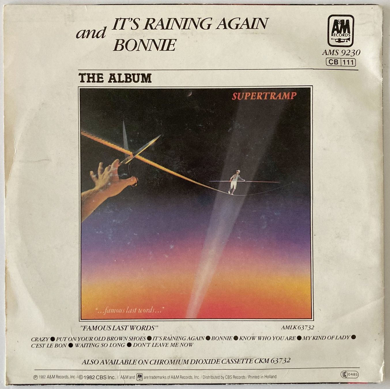 Dischi in vinile: SUPERTRAMP - IT'S RAINING AGAIN – Usato da Bottens venduto da hotter-than-hell 1