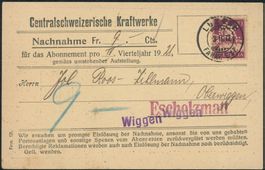 1922 - Tellbrustbild - Karte - EF - Perfin - Luzern LUS