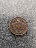 Schweizer 1 Rappen Münze Helvetia Jahrgang 1909 