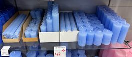 047 Posten Raureif Kerzen hellblau aus Liquidation