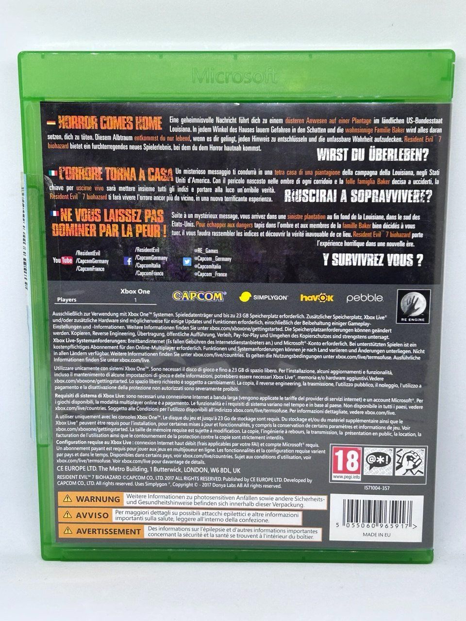 Microsoft Spiele: Resident Evil 7: Biohazard per Xbox One – Gebraucht aus Giubiasco von LorisVale 1
