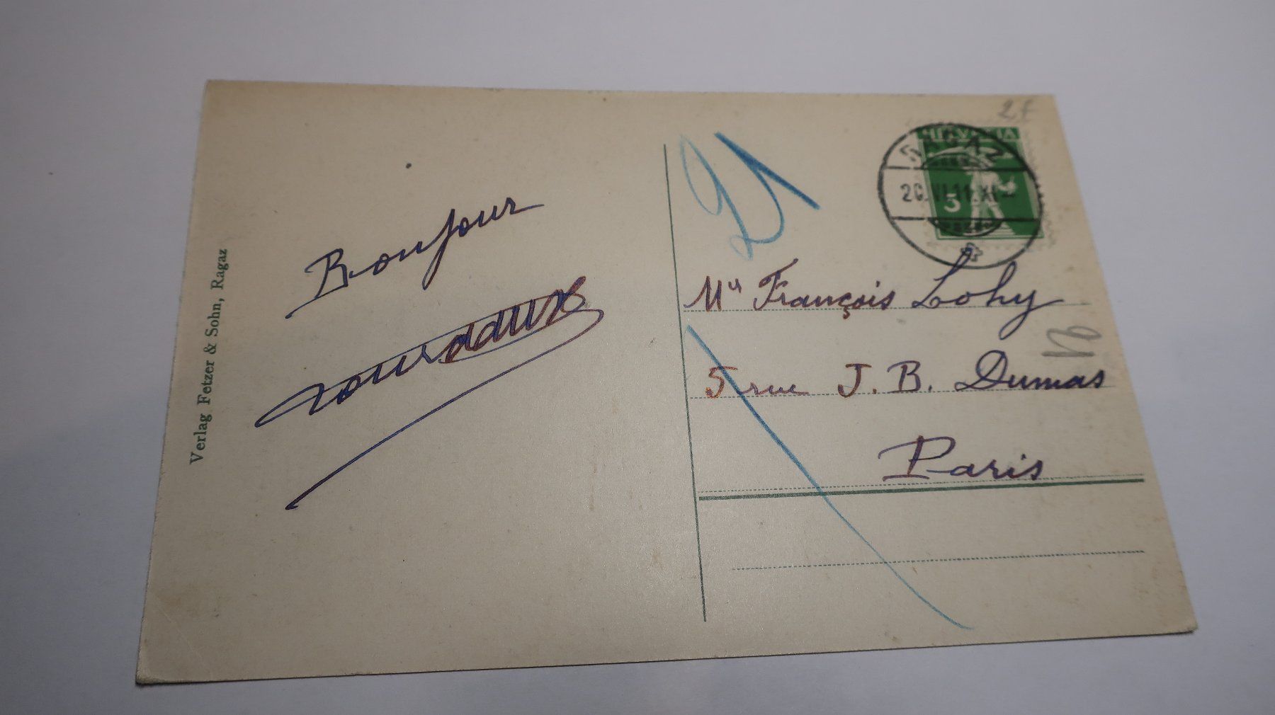Ansichtskarten: Bad Ragaz blick vom Guschakopf  1911 – Gebraucht aus Cormoret von Pascalll2001 3