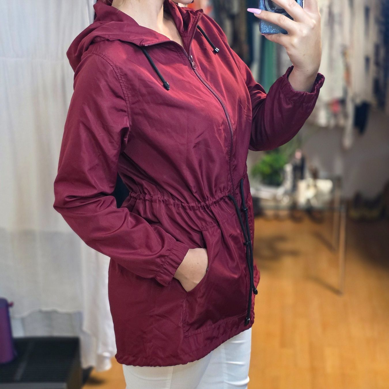 Primark Giacche: Primark Übergangsjacke Bordeaux Gr. S/M Leicht – Usato da Wald ZH venduto da CapLux