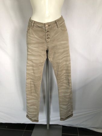 Jean Charles Vögele coupe Chino beige effet vieilli plissé