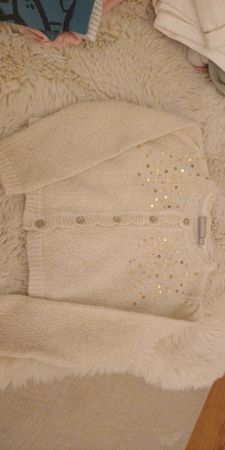 Festliche Mädchen Strickjacke mit Pailletten, Grösse 98