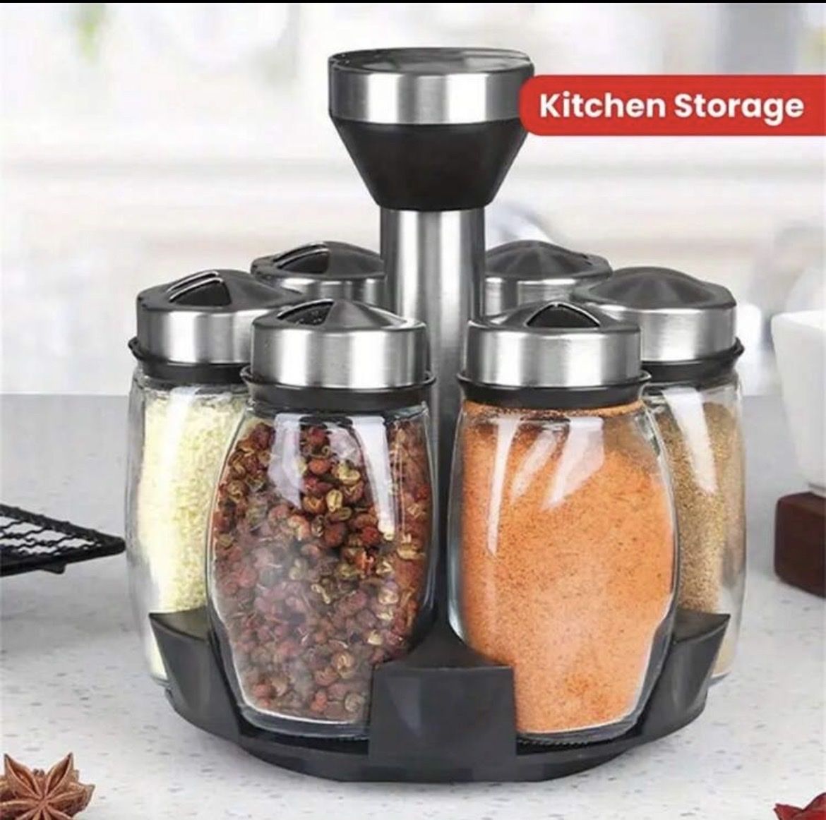 Cucine complete: Rotierendes Gewürzregal mit 6 Gläsern – Nuovo e nell'imballaggio originale da Emmenbrücke venduto da ShopDirect 4