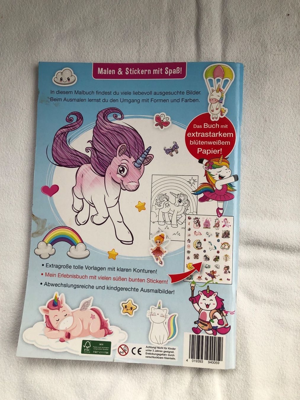 Blocchi: Malbuch und Sticker mit Einhorn – Nuovo (secondo la descrizione) da Schübelbach venduto da Dolly990_2 1