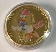 Münze DAISY DUCK goldfarben WALT DISNEY Entenhausen Taler