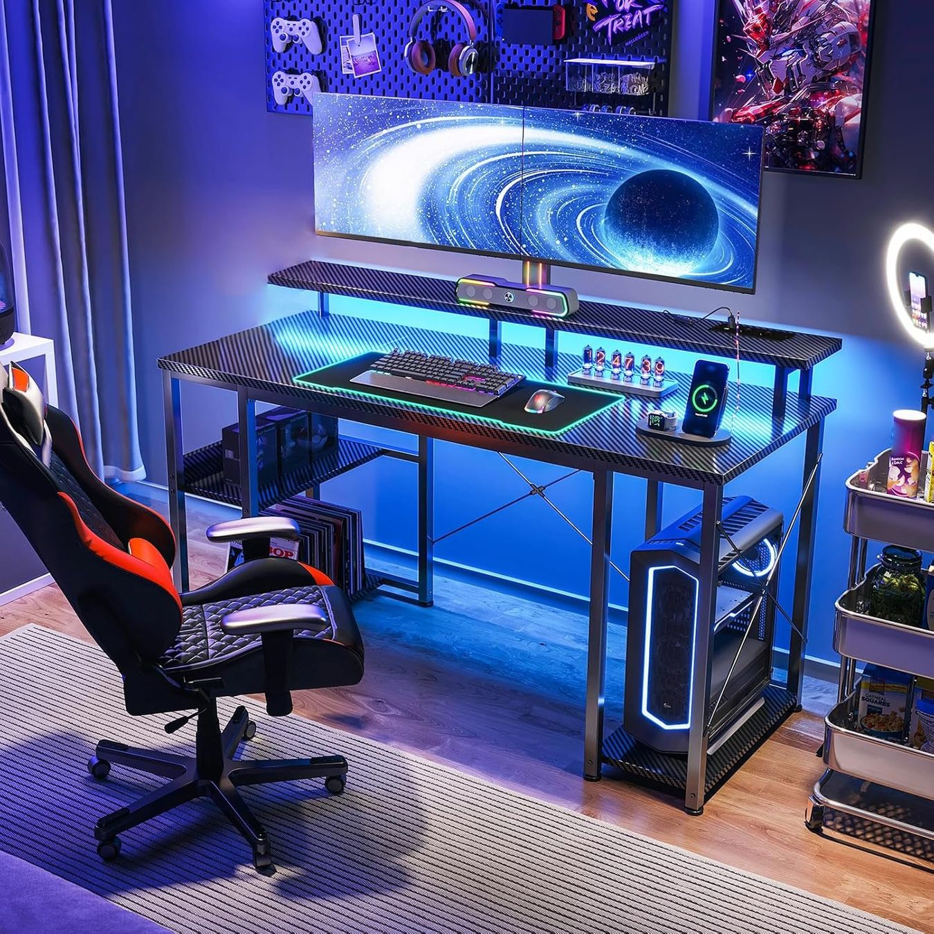 Schreibtische: Gaming Tisch LED USB Steckdose Monitorständer 120cm – Neu und originalverpackt aus Neuhausen von apo_zn9s 5