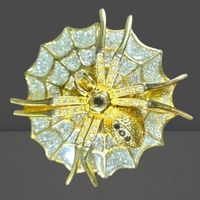 🕷️✨ Vintage Schalclip Spinne mit Strass ✨