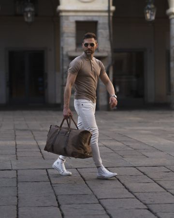 Reisetasche Weekender Braun – Leder/Canvas Unisex