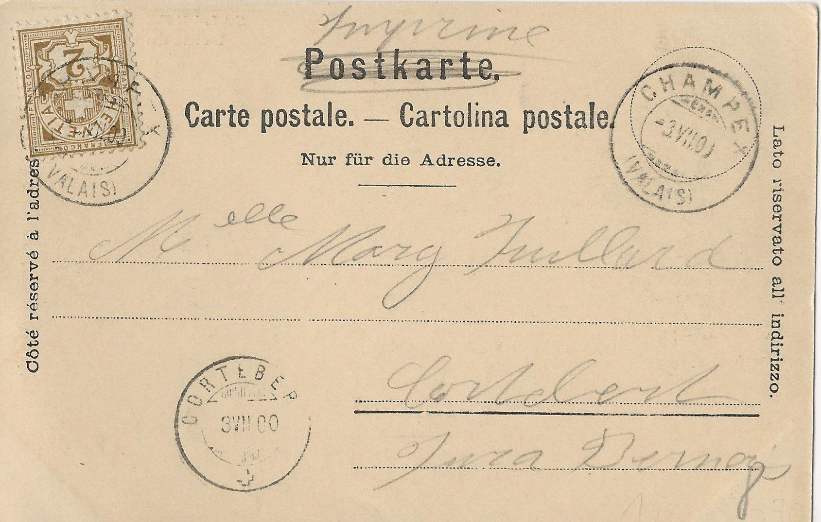Ansichtskarten: Salanfe et les Dents du Midi, 1900, Wallis – Gebraucht aus Frauenfeld von Merk52 1