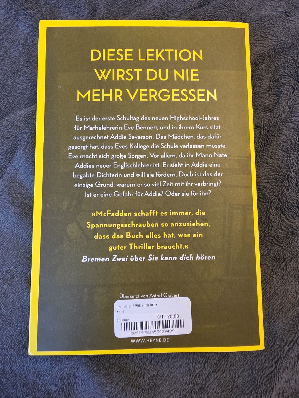 Libri: Freida McFadden Der Lehrer Thriller  – Usato da Pfaffhausen venduto da sar_lg8t 1