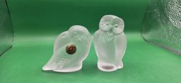 RCR (Royal Crystal Rock) Vögel Figuren, Tukan und Eule/Glas